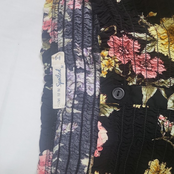 Live to be Spoiled floral long multicolor romper sz Med - Picture 5 of 12